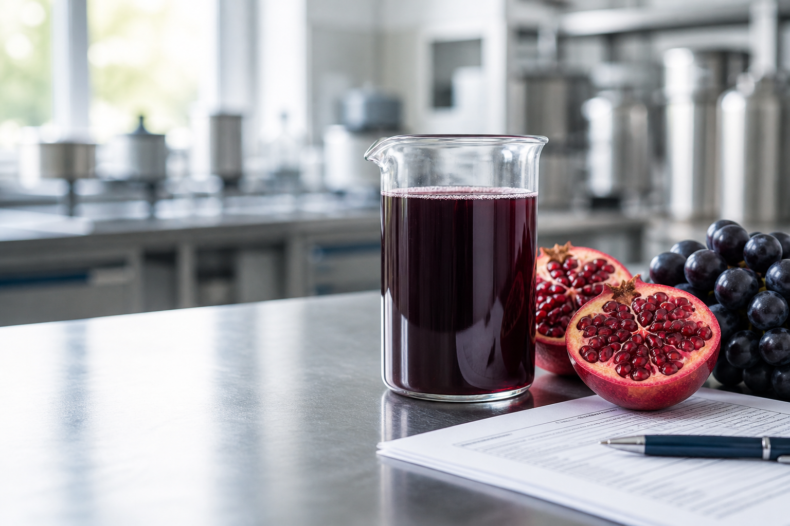Fruit concentrate sample prepared for quality evaluation